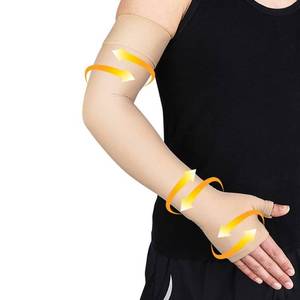 lot 60740 image: beister Lymphedema Medical Compression Arm Sleeve with Gauntlet for Men & Women (Single), 20-30 mmHg Full Arm Support with Dot Silicone Band, Graduated Compression Arm Brace for Swelling, Arthritis