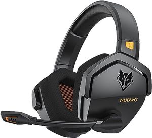 lot 60742 image: NUBWO G06 Dual Wireless Gaming Headset with Microphone for PS5, PS4, PC, Mobile, Switch 2.4GHz Wireless  Bluetooth - 100 Hr Battery - 50mm Drivers - Orange