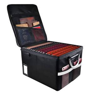 lot 60749 image: Fireproof Document File Organizer Box, Fireproof Storage Filing Cabinet Box with Lock, Portable Office Safe Box for Hanging LetterLegal Folder 16.1 x 12.9 x 11in
