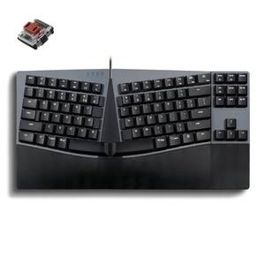 lot 60760 image: Perixx PERIBOARD-335BR Wired Ergonomic Mechanical Compact Keyboard - Low-Profile Brown Tactile Switches - Programmable Feature with Macro Keys - Compatible with Windows and Mac OS X - US English - Retail $100.28