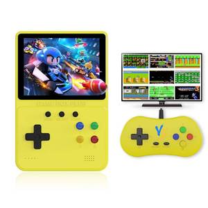 lot 60766 image: Retro Portable Handheld Game Console to Experience 500 Classic Games Anytime Anywhere, 3.5In Screen Video Game Console 1200mAh, Handheld Video Game Support for Connecting TV & Two Players(Yellow)