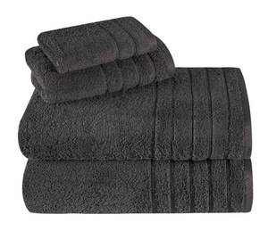 lot 60769 image: Towel Beyonds Barnum Turkish Towels Set of 4-100% Turkish Cotton, Absorbent & Comfy, Includes 2 Bath Towel 1 Hand Towel & 1 Washcloth  (Grey)