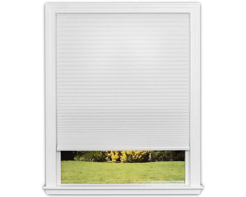lot 48854 image: Redi Shade No Tools Easy Lift Trim-at-Home Cordless Cellular Light Filtering Fabric Shade White, 36 in x 64 in, (Fits windows 19 in - 36 in)