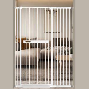 lot 7658 image: UVIPC 61.02 Extra Tall Cat Gate Wide Pressure Mounted Tall Gate Metal Black Dog Pet Cat Tall Gates for Doorways