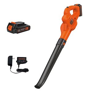 lot 7724 image: BLACKDECKER 20V MAX Cordless Leaf Blower, Lawn Sweeper, 130 mph Air Speed, Lightweight Design, Battery and Charger Included (LSW221)