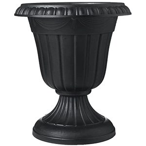 lot 7725 image: Arcadia Garden Products PL20BK Classic Traditional Plastic Urn Planter IndoorOutdoor, 10 x 12, Black