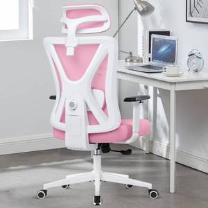 lot 7729 image: KERDOM Ergonomic Office Chair, Rolling Swivel Executive Desk Chair, Breathable Mesh Gaming Chair with Adjustable Headrest, 3D Armrest and Lumbar Support for Home Office Pink