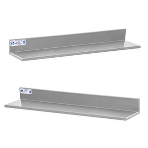 lot 7730 image: Hally Stainless Steel Wall Shelf 8.6 x 30 Inches 58 lb, NSF Commercial Heavy Duty Wall Mount Floating Shelving for Restaurant, Kitchen, Home, Hotel and Bar, 2 Pack