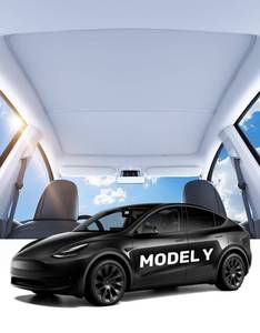 lot 7734 image: Zanch 2024 Upgrade Tesla Model Y Sunshade Roof No-Sag, Sun Protection Magnetic No Gaps Tesla Model Y Accessories 2024 Heat Insulation Foldable Roof Sun Shade for Model Y 2020-2024 - Gen 3 Gray