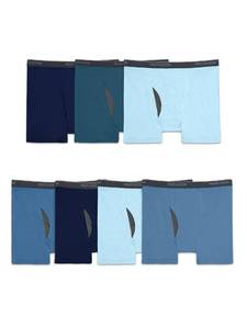 lot 15303 image: Fruit of the Loom Mens Coolzone Boxer Briefs, Moisture Wicking & Breathable, Color Multipacks, Big Man-7 Pack-Assorted Blue, XX-Large