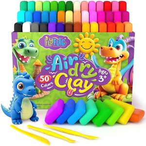 lot 15317 image: Air Dry Clay 50 Colors, Soft & Ultra Light, Modeling Clay for Kids with Accessories, Tools and Tutorials