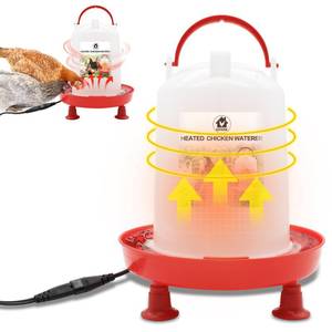 lot 15322 image: GIFANK All in One Heated Chicken Waterer Heated Poultry Fountain with Leg Support 35W Constant Temperature Heated Poultry Waterer for Winter Chicken Coop Accessories 3L