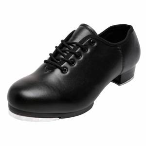 lot 15329 image: Split Sole Jazz Tap Dance Shoe Black Leather Dance Shoe for Women Girls Adult (7.5  Black)