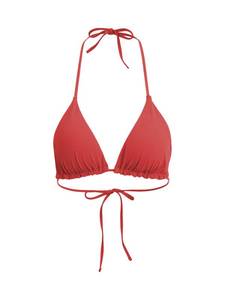 lot 15334 image: BERLOOK Womens Halter Reversible Bikini Top High Cut Tie Side Triangle String Bikini Red