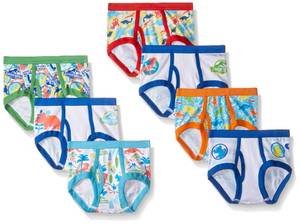 lot 15357 image: Jurassic World Boys 100% Cotton Multipack With T-rex, Raptor & Triceratops Prints In Sizes 23t, 4t, 4, 6 And 8 Briefs, 7-pack, 4T US
