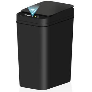 lot 15365 image: jinligogo Bathroom Small Trash Can with Lid, 2.2 Gallon Touchless Automatic Garbage Can Slim Waterproof Motion Sensor Smart Trash Bin for Bedroom, Office, Living Room-Black