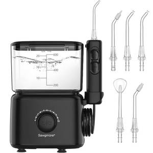 lot 15367 image: Water Dental Flosser Teeth, 10 Adjustable Pressure, 600ml Large Capacity, Electric Oral Irrigator Water Floss for Teeth Cleaning, 5 Water Jet Tips for Family (Black)