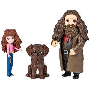 lot 15401 image: (APPEARS NEW) Wizarding World Harry Potter, Magical Minis Hermione and Rubeus Hagrid Friendship Set with Creature, Kids Toys for Ages 5 and up