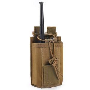 lot 15425 image: Radio Pouch - 1000D Tactical Molle Adjustable Two Way Radios Holder Bag Case for Walkie Talkies (1 Pack Tan)