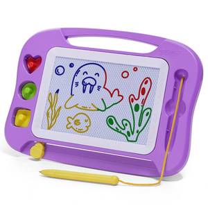 lot 15426 image: ( APPEARS NEW) SGILE Magnetic Drawing Board for Kids, Colorful Erasable Doodle Board with Magnet Pen, Painting Sketch Pad with Three Stamps, Travel Toy, Birthday Gift, Educational Learning Toy for Toddlers, Purple