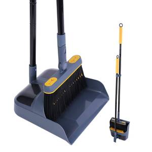 lot 15436 image: (Factory Sealed) JEHONN Broom and Dustpan Set for Home, 54 Inches Long Handle Lightweight 180 Degree Rotating Indoor Upright Standing Dust Pan with Comb Teeth, Store Sweep Set for Room Kitchen Lobby Office