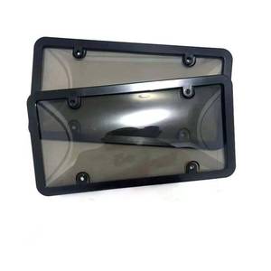 lot 15448 image: License Plate Protector, 2 Pcs Universal US Car Fro, Unbreakable UV Protection Car License Plate Frame Holder with Screw Caps Cover Kit for American Standard Cars (Black)