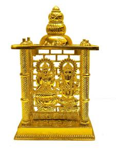 lot 15450 image: SATVIK 4.5 Inch Lakshmi Ganesha Mandir Statue. Metal Figurine Idol Murti Set for Hindu Pooja for Home Mandir. Indian Diwali Puja Pujan Decoration. Indian Housewarming Return Gift Items