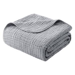 lot 15458 image: Yoofoss Muslin Blanket 100% Cotton Summer Blanket Large Twin Size 60 x 80 for Bed Couch 6-Layer Gauze Blanket for Adults Lightweight and Breathable Grey