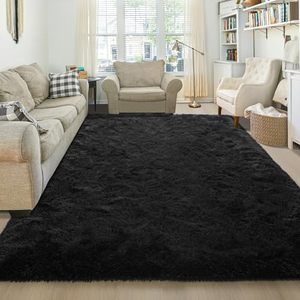 lot 15512 image: junovo Ultra Soft Area Rugs 5.3x7.5 Feet Fluffy Carpets for Bedroom Kids Girls Boys Baby Living Room Shaggy Floor Nursery Rug Home Decor Mats, Grey