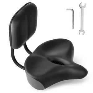lot 15513 image: MOONCOOL Backrest Saddle Bike Seat with Backrest, 11.5 x 9.5 Bicycle Tricycle Saddle Seat with Back Support, Oversize Comfort Saddle with Back Rest