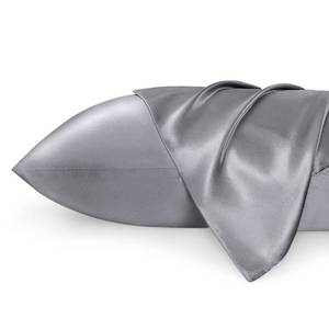 lot 15516 image: Bedsure Satin Silky Pillowcase for Hair and Skin Queen - Dark Grey, 2 Pack 20x30 Inches - Set of 2 with Envelope Closure, Similar to Silk Pillow Cases, Gifts for Women Men
