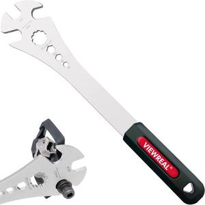 lot 15524 image: ViewReal 6-in-1 Bicycle Pedal Wrench - Mountain Bike Pedal Removal Spanner with Extra Long 12.6-inch Handle, Includes 15mm, 916-inch, 10T, 6810mm Hexagon Holes