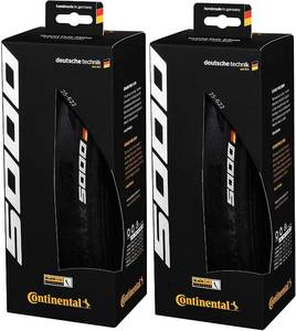 lot 15540 image: Continental Grand Prix 5000 700 X 28 Black-BW  Black Chili 2-Count