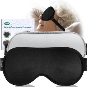 lot 15548 image: Heated Eye Mask (2-Packs), TOPOINT Moist Warm Eye Compress Microwave with Flaxseed Cassia Seed, Weighted Eye Mask for Sleeping, Dry Eyes, Stye Eye Treatment, Relief Eye Fatigue (Black&Grey)