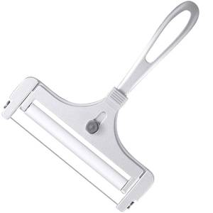 lot 15560 image: Cheese Slicer with Wire Adjustable Cheese Slicer Heavy Duty Stainless Steel Cheese Slicers for Soft Semi Hard Block Cheese(Silver)