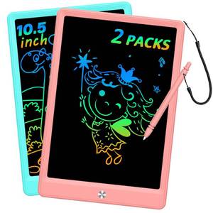 lot 15561 image: BUKEBU LCD Writing Tablet Doodle Board, Colorful Drawing Pad, Electronic Drawing Tablet, Drawing Pads,Travel Gifts for Kids Ages 3 4 5 6 7 8 Year Old Girls Boys (10.5 inch, Blue&Pink)