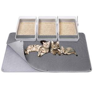 lot 15562 image: Fostanfly Cat Litter Mat - Extra Large XL 45x 27 Cat Litter Trapping Mat, Machine Washable Double Layer Kitty Litter Mat, Urine & Waterproof - Easy Clean Litter Mats for Floor