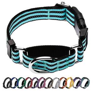 lot 15567 image: Hikiko Martingale Dog Collars Reflective Nylon Dog Collar with Quick Release Buckle Adjustable Training No Slip Dog Collar (Large, Sky Blue)