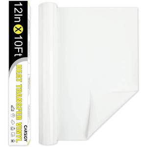 lot 15568 image: Heat Transfer Vinyl Roll 12 Inch by 10 Ft Iron On HTV for T-Shirts,White(USED)