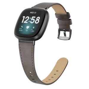 lot 15572 image: EDIMENS Leather Bands Compatible for Fitbit Versa 3  Fitbit Versa 4  Fitbit Sense for Women Men, Genuine Leather Bands Replacement Wristbands Straps Compatible with Versa 3  Versa 4  Sense