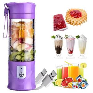 lot 15573 image: Portable Blender, USB Travel Juice Bottle Personal Travel Blender for Shakes and Smoothies Baby Food Mixing Machince with Updated 6 Blades 4000mAh Rechargeable Battery,13Oz Bottle(purple)