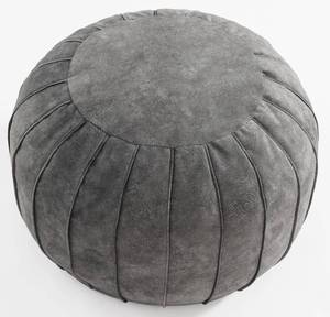 lot 15587 image: C COMFORTLAND Unstuffed Faux Leather Ottoman Pouf, Round Foot Rest Poof Ottomans, Floor Foot Stool Poufs, Bean Bag Cover with Storage for Living Room, Bedroom, Grey (No Filler)