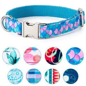 lot 15593 image: VIILOCK Elegant Dog Collar for Small Medium Large Dogs, Puppy Collar for Girl Dog (Mermaid Blue, M)