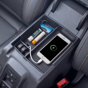 lot 15599 image: TOPINSTALL New Center Console Tray Compatible with 2021-2024 Ford Bronco Accessories, Full Size Bronco Armrest Storage Box Organizer ABS Plastic Black Insert (24 Door) (Not for Bronco Sport)