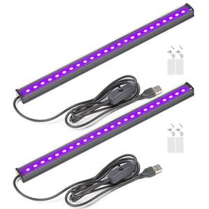 lot 15635 image: GREENIC USB Black Light Bar, 10W 1ft Upgraded UV LED Blacklight Strip Lights, Small Black Lights for Glow Party, Posters, Tapestry, Room, Bedroom Decor, Body Paint, Halloween Decorations, 2 Pack