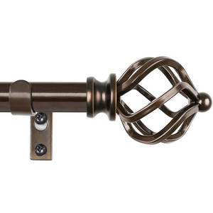 lot 15636 image: KAMANINA Bronze Curtain Rod 32 to 58 Inch(2.6-4.8ft), Adjustable Curtain Rods for Windows 28 to 48 Inch, 34 Inch Splicing Drapery Rods with Twisted Cage Finial