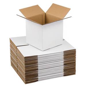lot 15641 image: SUNLPH White Shipping Boxes 6x6x6 Inches Small Corrugated Cardboard Boxes, 23 Pack