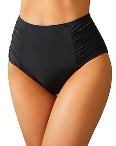 lot 15653 image: Tempt Me Women Black High Waisted Bikini Bottoms Full Coverage Bathing Suit Swimsuit Bottoms M