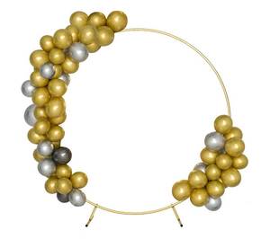 lot 15657 image: Round Backdrop Stand Circle Arch, 6.5ft Golden Aluminum Balloon Arch Kit for Party Decoration Wedding Arch Flower Ring Stand Harfirbe