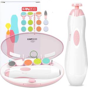 lot 15659 image: Baby Nail Trimmer Electric, FANSIDI Baby Nail File Infant Nail Clippers with 10 Grinding Pads 8 Sandpapers for Newborn Infant Toddler or Adults Toes Fingernails Care - AA Battery Operated (WhitePink)